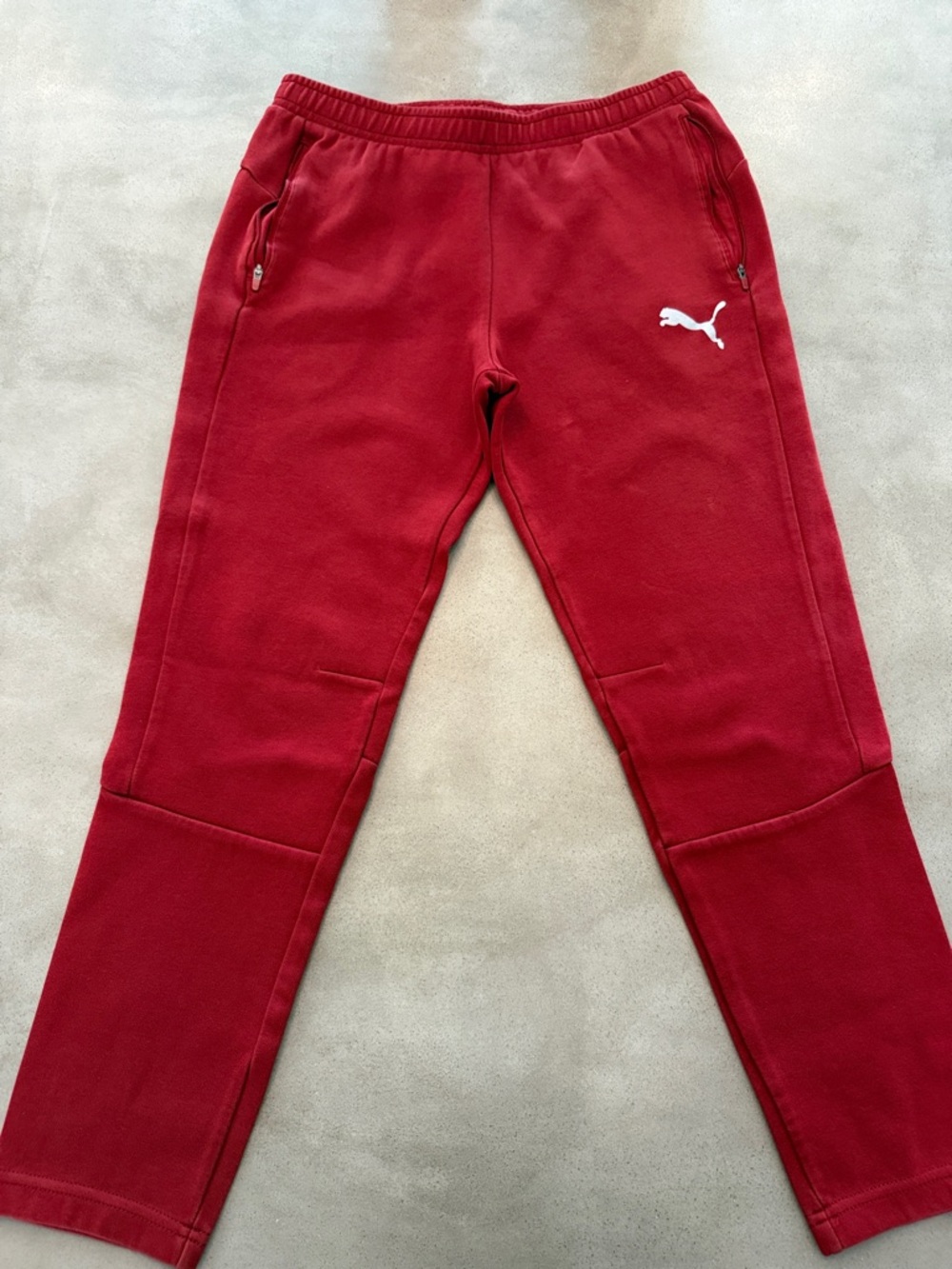 😎 Puma Red Men's Fleece Joggers with White Logo